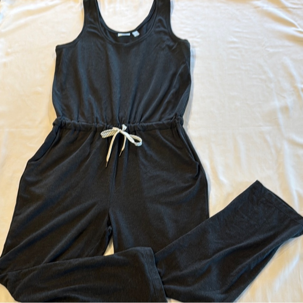 Zella Black Scoop Neck Jumpsuit with Drawstring